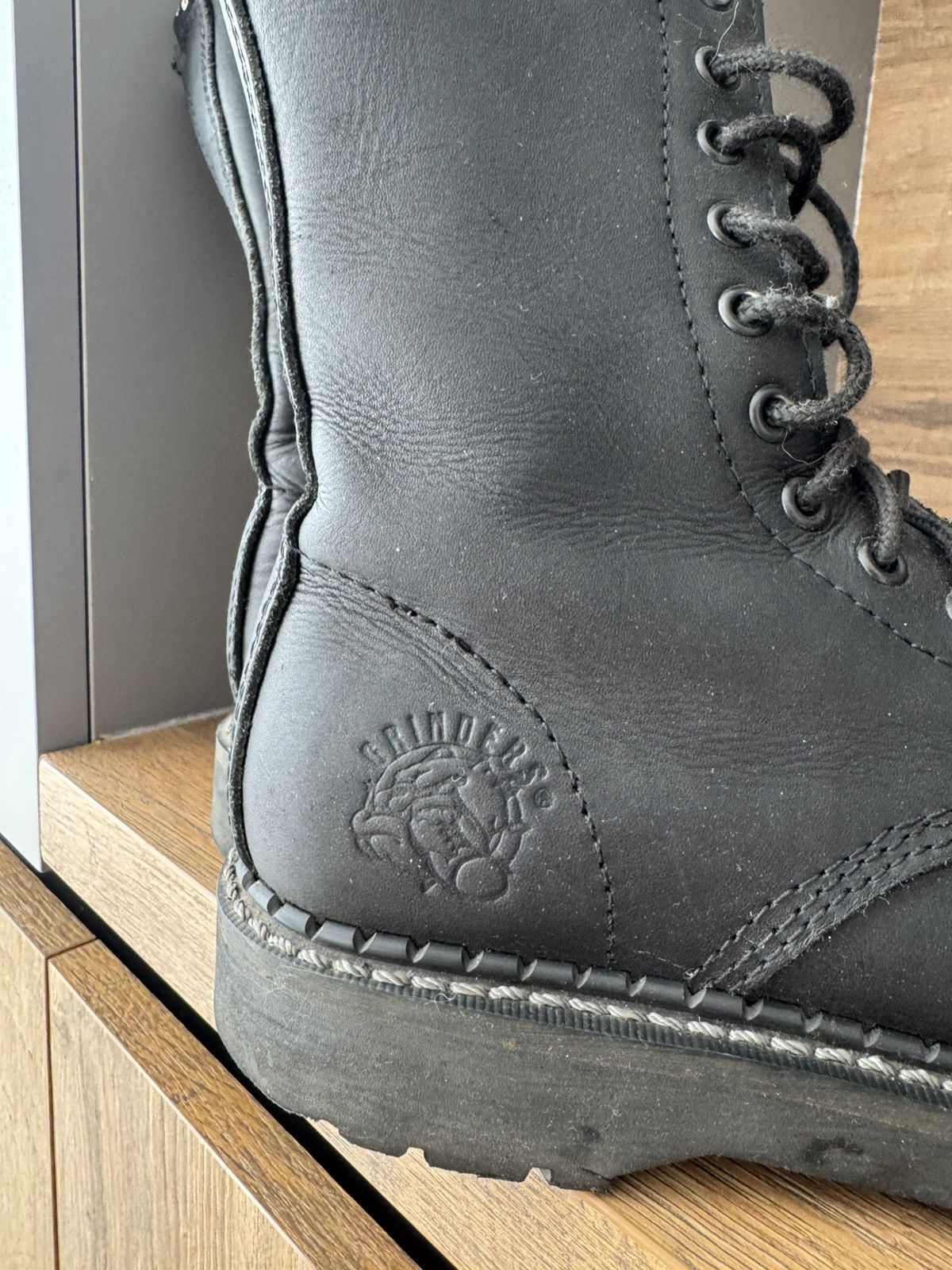 Genuine Leather Vintage Grinders Boots Leather steel y2k rock boots Size US 5.5 / EU 38 - 2 Thumbnail