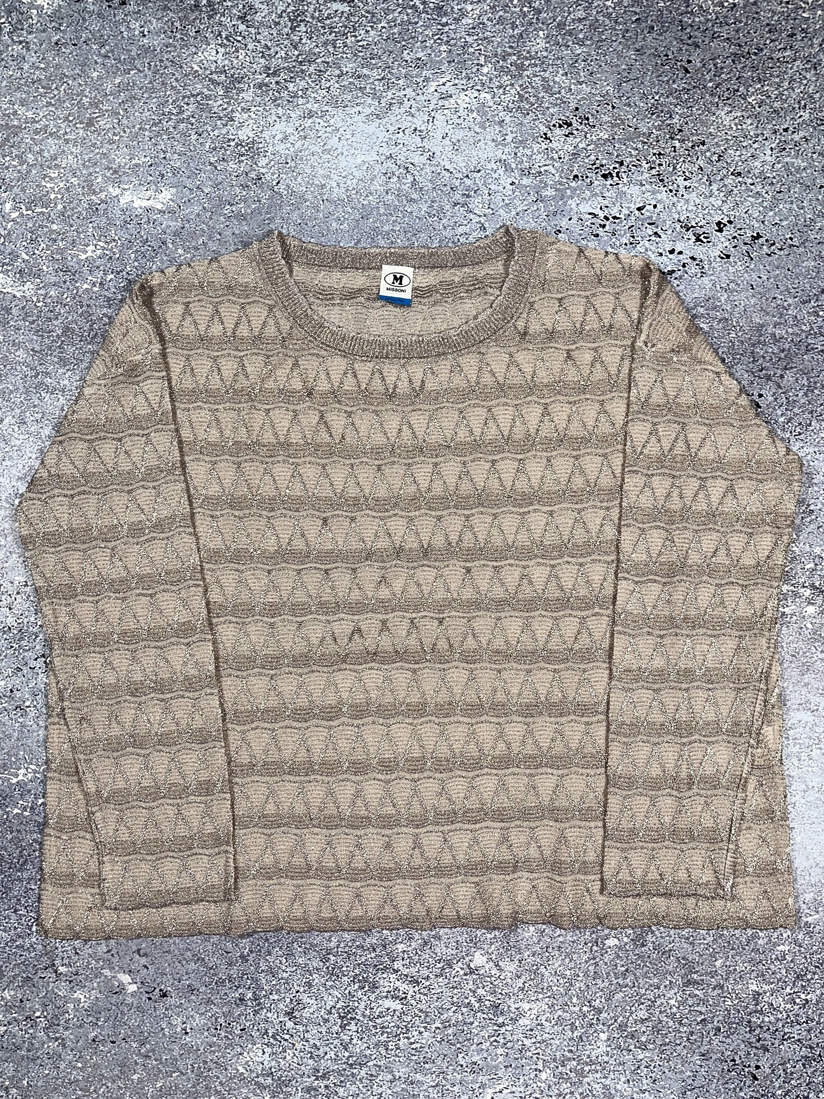 Missoni Luxury Missoni sweater beige shiny knit Shirt Long Sleeve Size M / US 6-8 / IT 42-44 - 2 Thumbnail