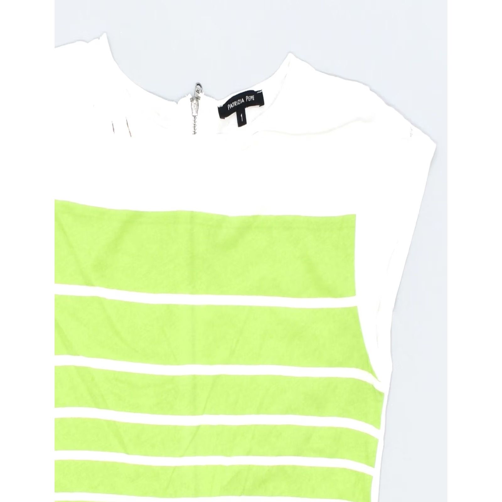 Patrizia Pepe PATRIZIA PEPE Womens T-Shirt Top L White Striped Cotton Size L / US 10 / IT 46 - 4 Thumbnail