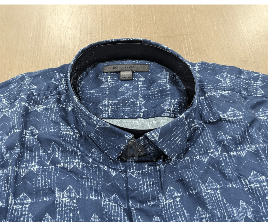 John Varvatos John Varvatos Printed SS Button Up Shirt Blue Small Size US S / EU 44-46 / 1 - 2 Thumbnail