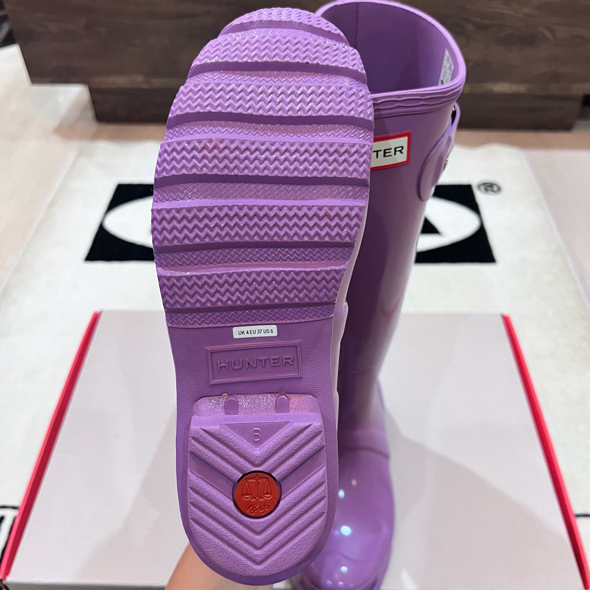 Hunter Hunter Original Tour Tall Gloss Purple Winter Rain Boots Size US 6 / IT 36 - 6 Thumbnail