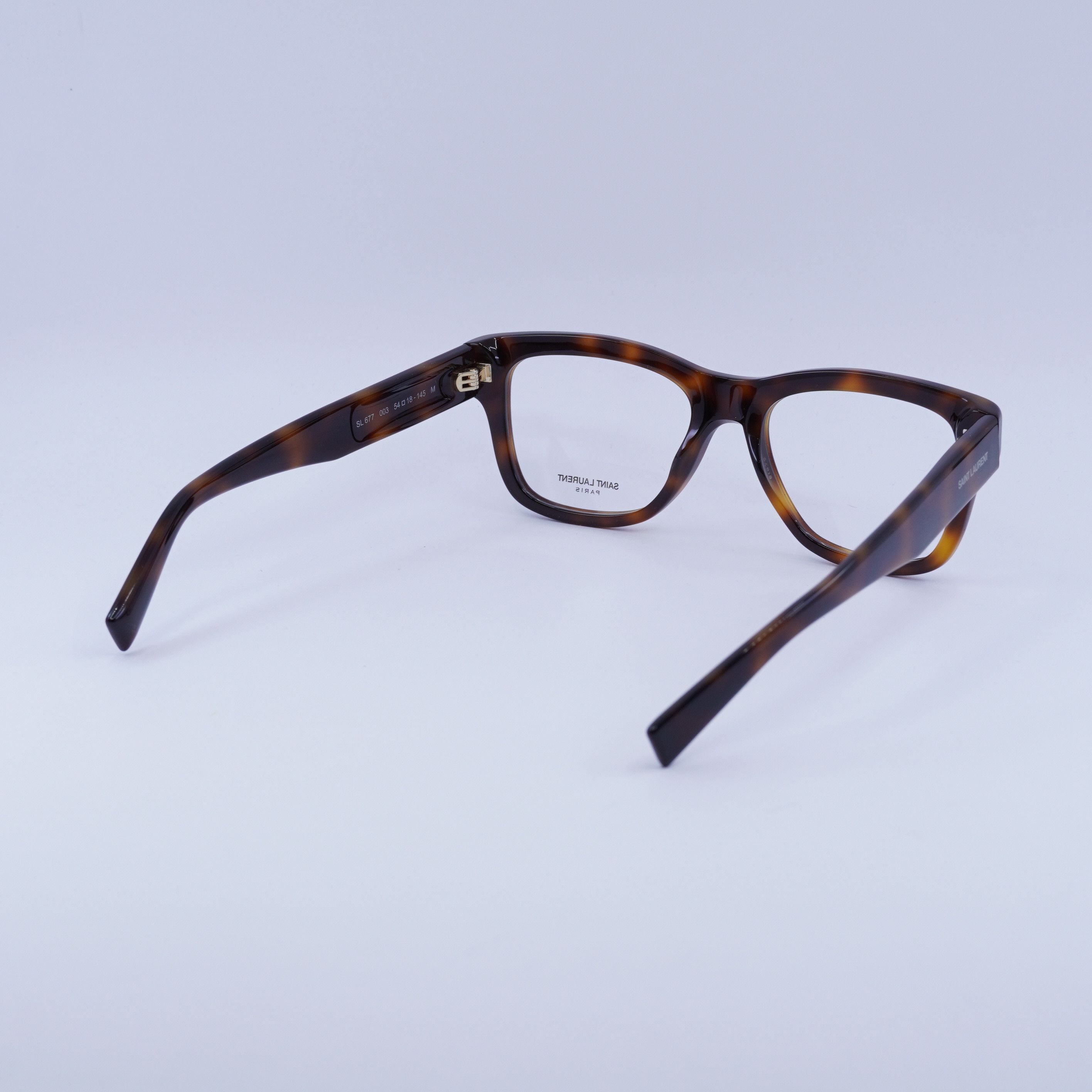 Saint Laurent Paris Saint Laurent SL677 003 Eyeglasses Havana 54mm Square Frame Size ONE SIZE - 5 Thumbnail
