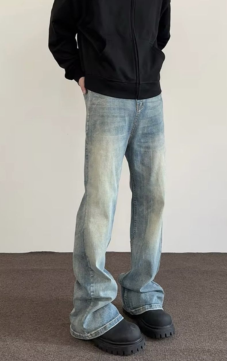 Japanese Brand × Jean Men Blue Loose Flared Jean Size US 35 - 1 Thumbnail