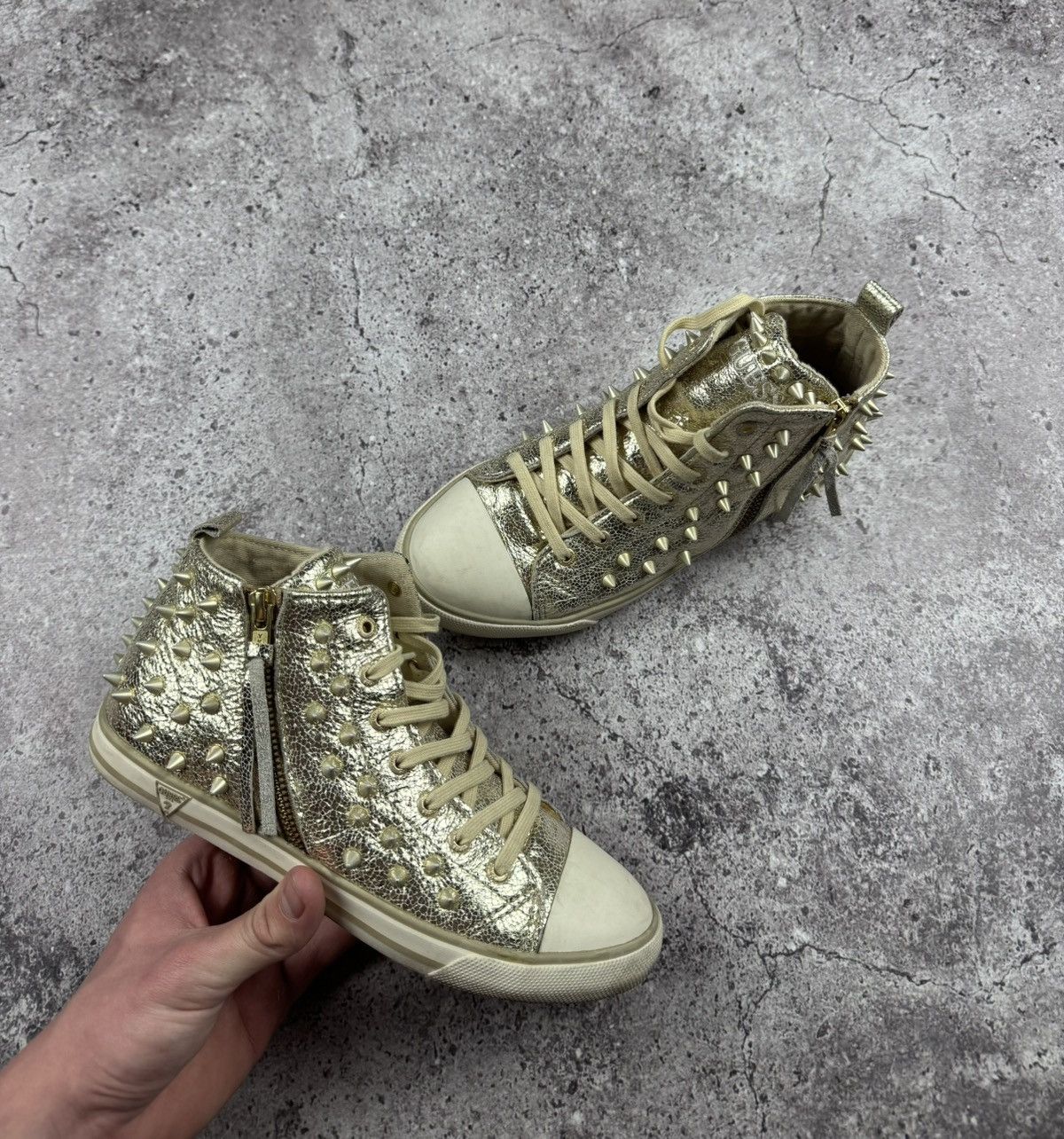 Guess AVANT GARDE GUESS SPIKED STUDED GOLD Y2K SNEAKERS Size US 8 / IT 38 - 3 Thumbnail