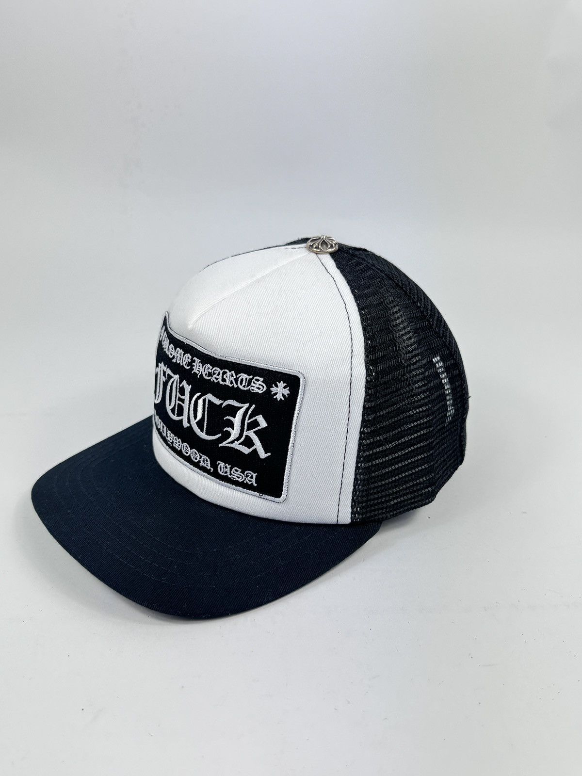 Chrome Hearts CH F**K HOLLYWOOD NAVY LOGO TRUCKER CAP Size ONE SIZE - 4 Thumbnail