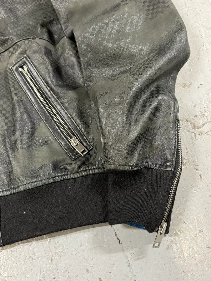 Diesel 2000s Diesel Camo Square Black Leather Bomber Jacket Size US S / EU 44-46 / 1 - 8 Thumbnail