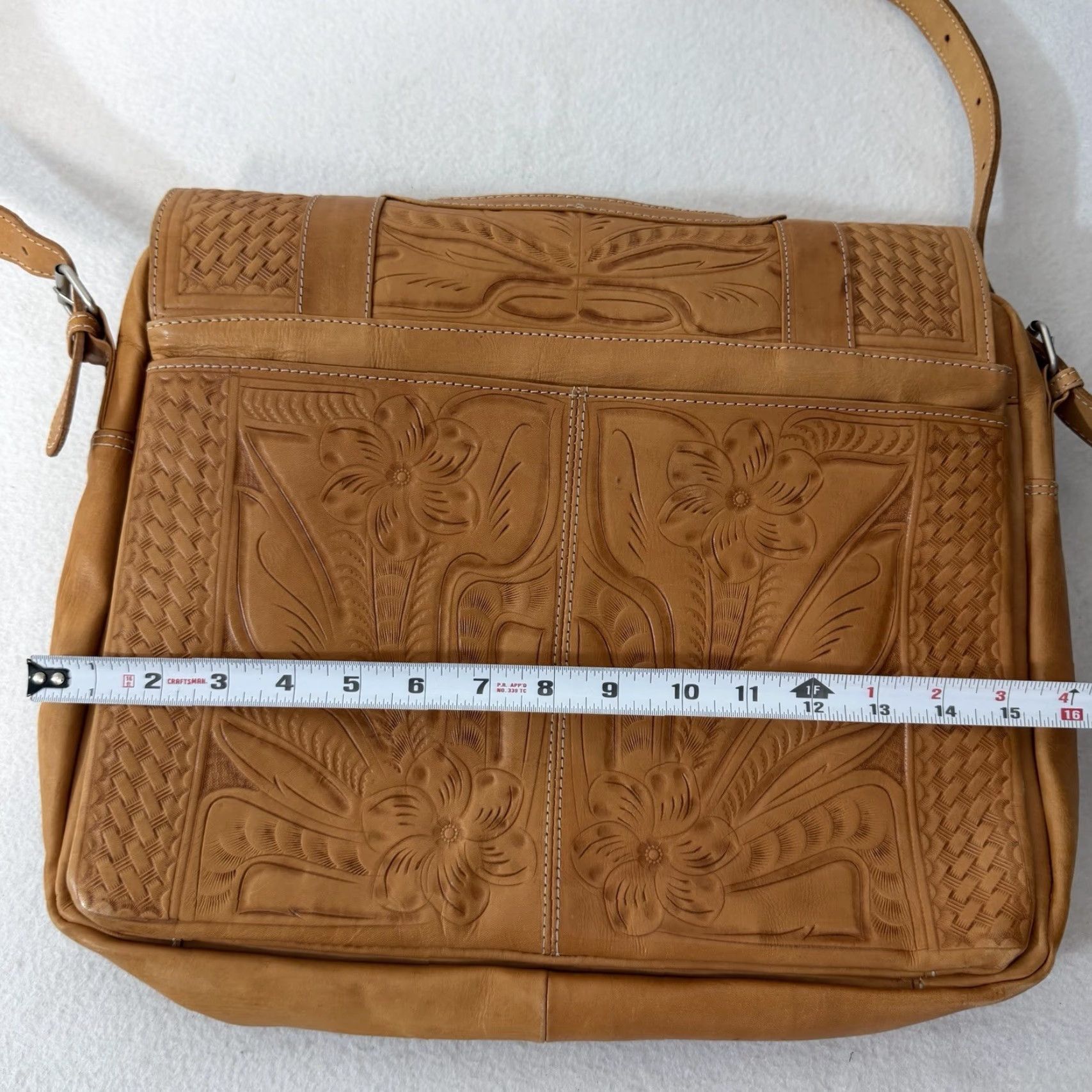 Vintage VINTAGE Tooled Leather Multi-Compartment Laptop Briefcase Brown Size ONE SIZE - 4 Thumbnail