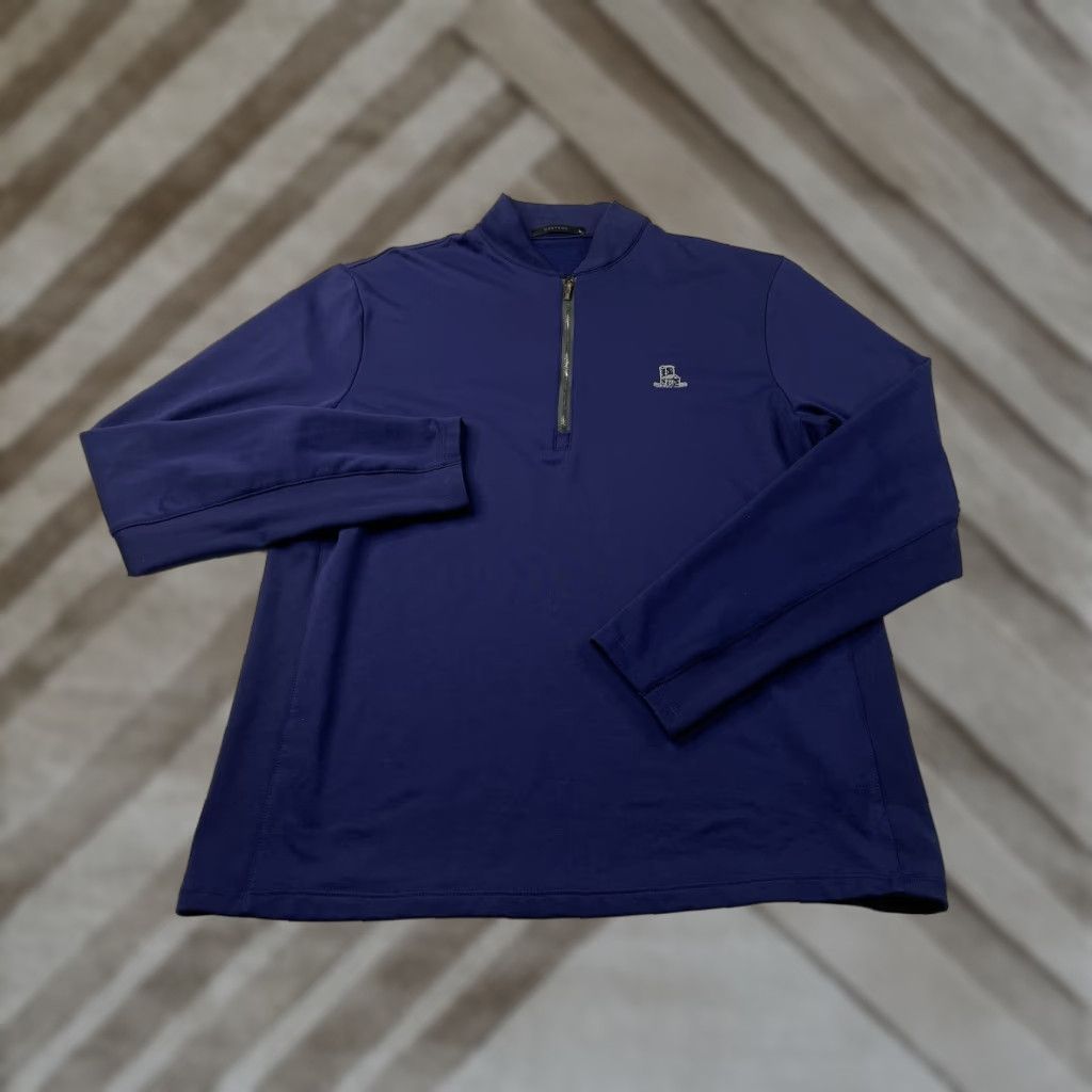 Vintage Greyson Mens Blue Golf 1/4 Zip Performance Pullover L Regular Lightweight Activewear Logo Mock Neck Size US L / EU 52-54 / 3 - 1 Thumbnail