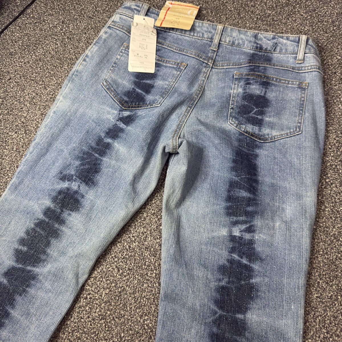 Hysteric Glamour Vintage 90s NWT Flared Glitter Stripe Wash Jeans Y2k Retro Size 32" / US 10 / IT 46 - 7 Thumbnail