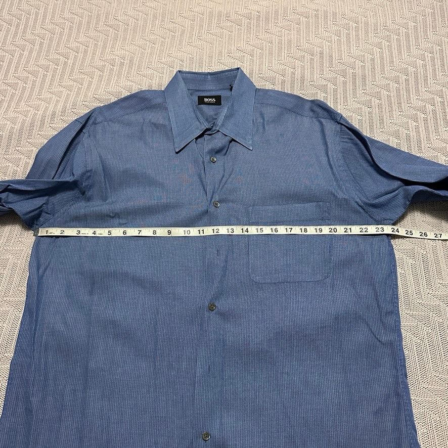 Hugo Boss Hugo Boss solid blue long sleeve button down size 16.5 Size US L / EU 52-54 / 3 - 8 Thumbnail