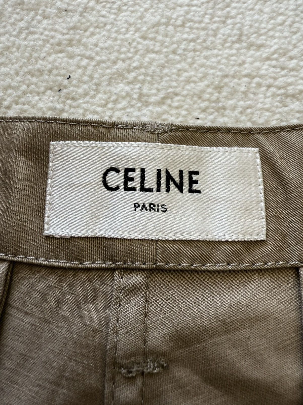 Celine × Hedi Slimane Celine khaki cargo shorts with Celine logo strap 48 Hedi Size US 32 / EU 48 - 23 Thumbnail