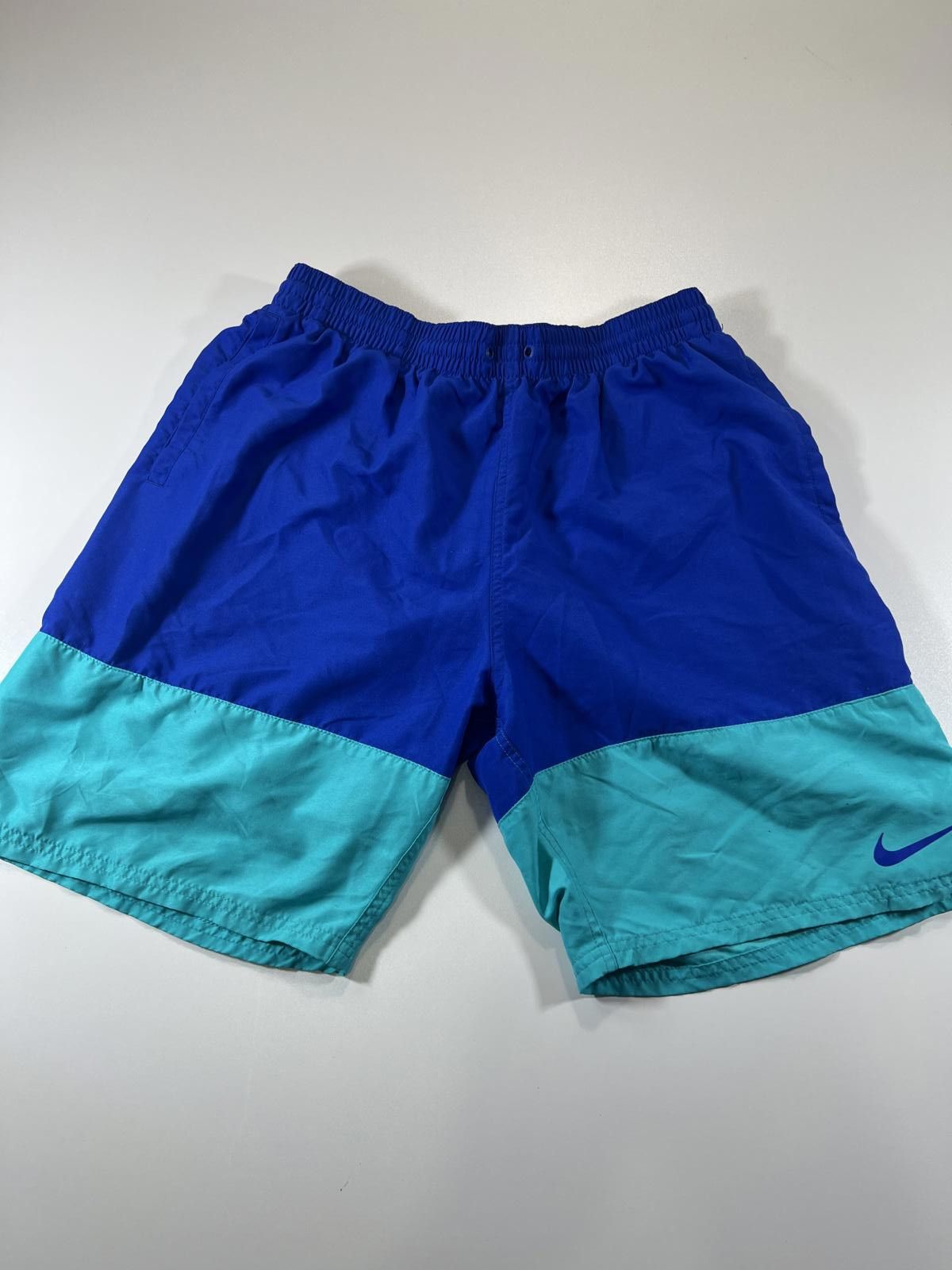 Nike Nike Men's Blue and Turquoise Colourblock Athletic Shorts Size US 34 / EU 50 - 1 Thumbnail