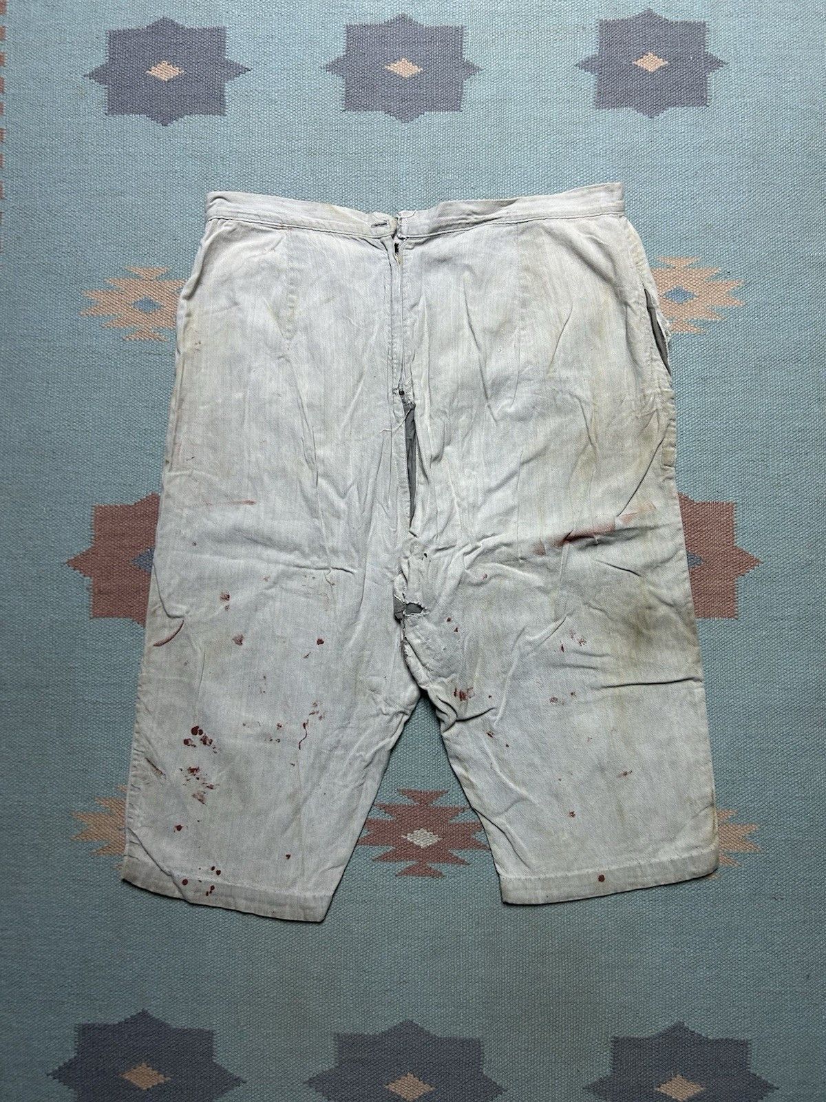 Vintage Vtg 50 women work pants cotton farm repaired pedal pusher 36 Size 36" / US 14 / IT 50 - 8 Thumbnail