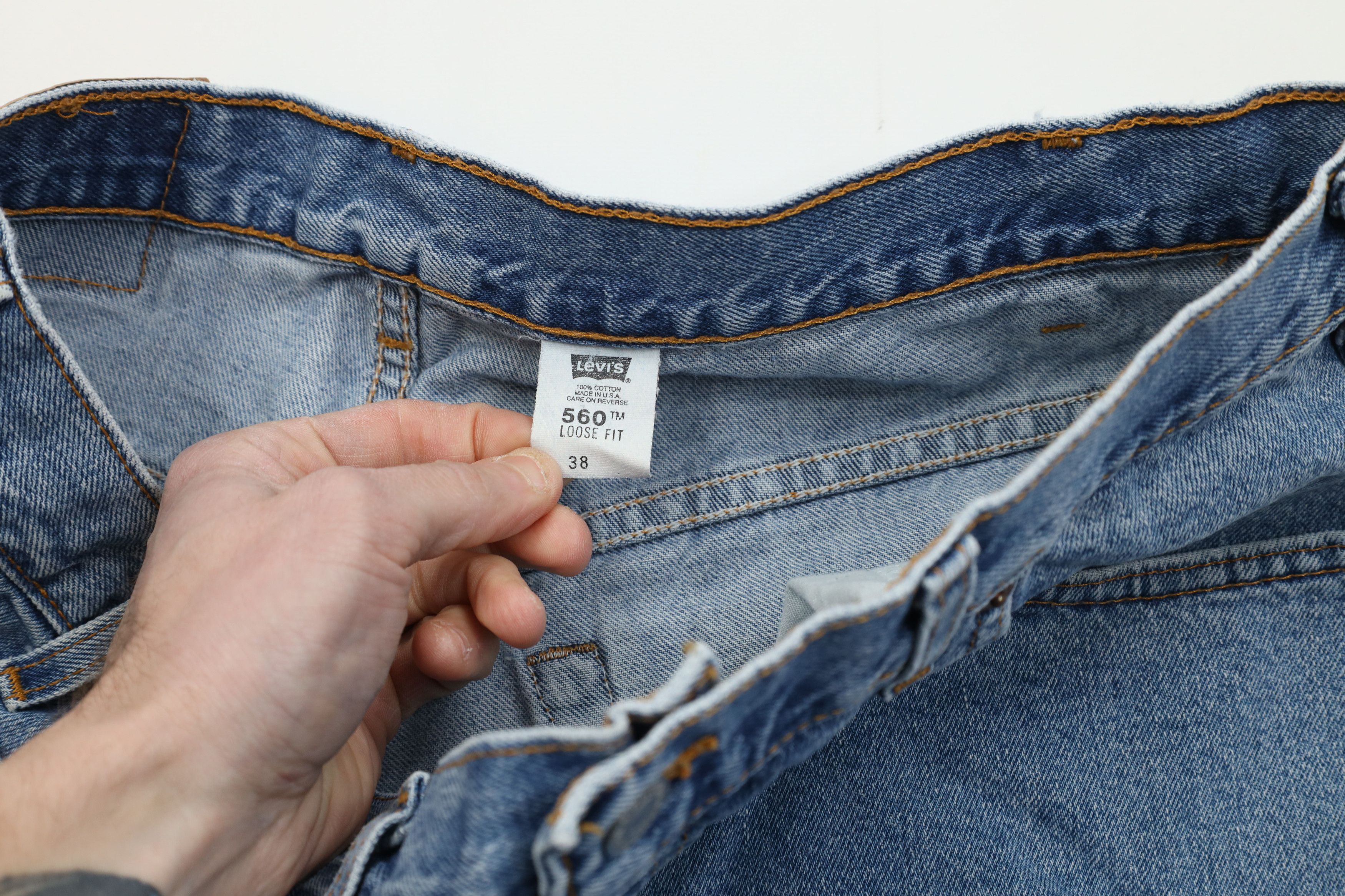Levi's Vintage Y2K 2000 Levis 560 Fit Baggy Denim Shorts Blue USA Size US 38 / EU 54 - 6 Thumbnail
