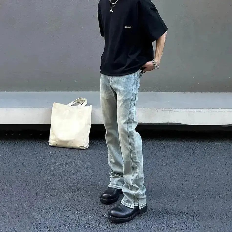 Japanese Brand Slim Jeans for Men Casual Streetwear Trousers Size US 32 / EU 48 - 4 Thumbnail