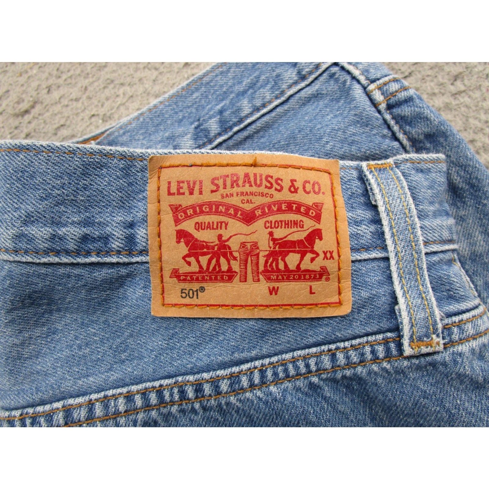 Levi's Levi's 501 Button Fly Distressed Blue Denim Jean Shorts Size 29 Cut-Off Jeans Womens 5-Pocket Classic 90s Retro Vintage-Style Denim Shorts Size 29" - 5 Thumbnail