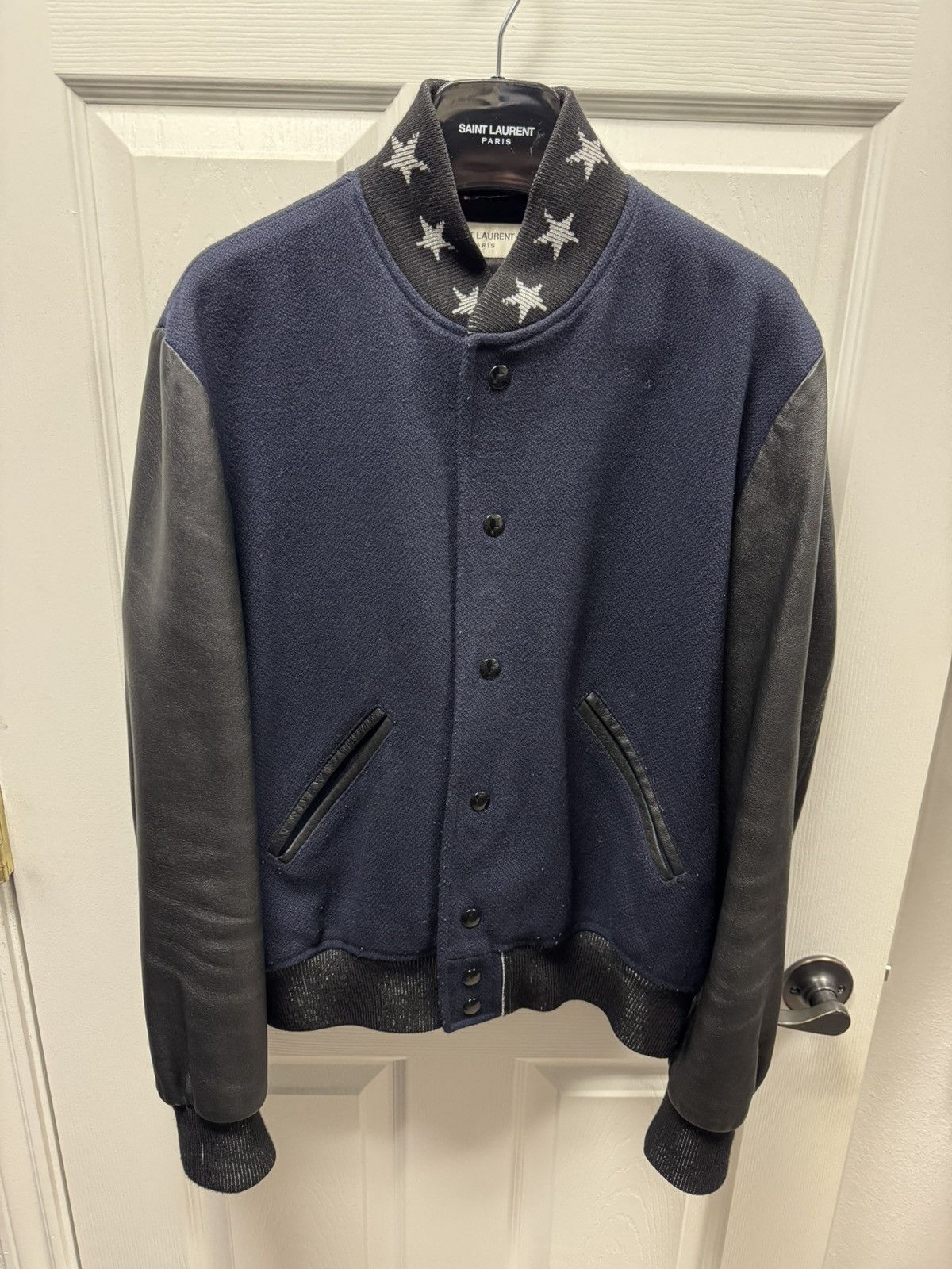 SAINTLAURENT テディ　ジャケット　42 ブルー Saint Laurent Teddy Blue | Grailed