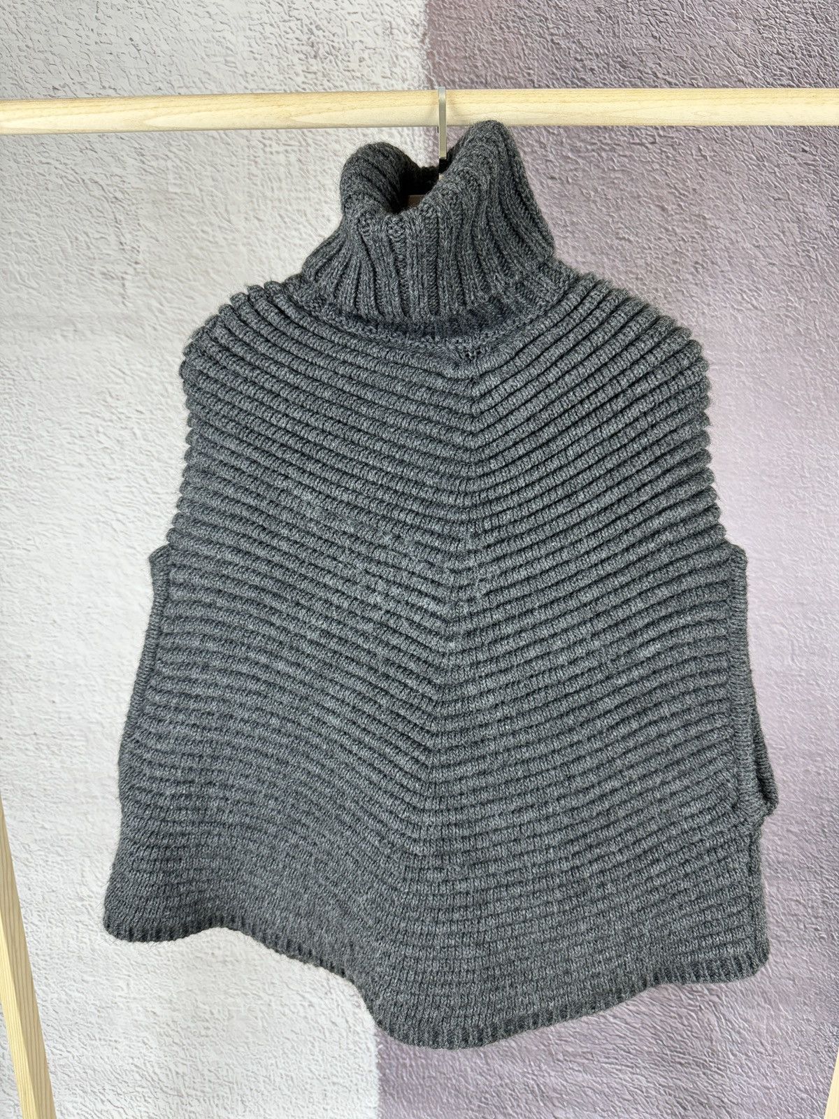 Diesel Diesel avant garde vintage grey turtleneck poncho sweater Size S / US 4 / IT 40 - 2 Thumbnail