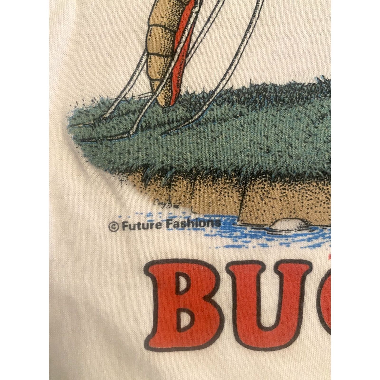 Vintage VINTAGE Fishing Shirt Mens L Pink Single Stitch T-Shirt 20”x27” No Tag Fish Stitch Bug Off Future Fashions Size US L / EU 52-54 / 3 - 3 Thumbnail