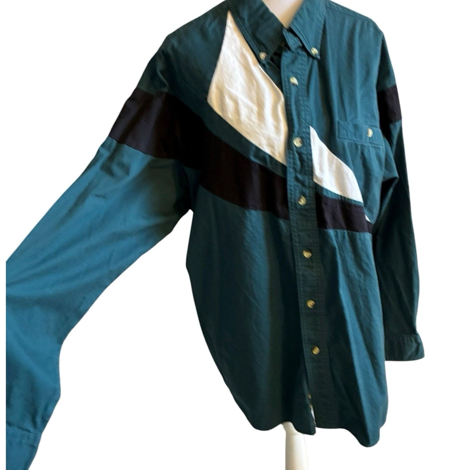 Wrangler Vtg 90s Wrangler Western Button Down Shirt L Color Block Size US L / EU 52-54 / 3 - 11 Thumbnail