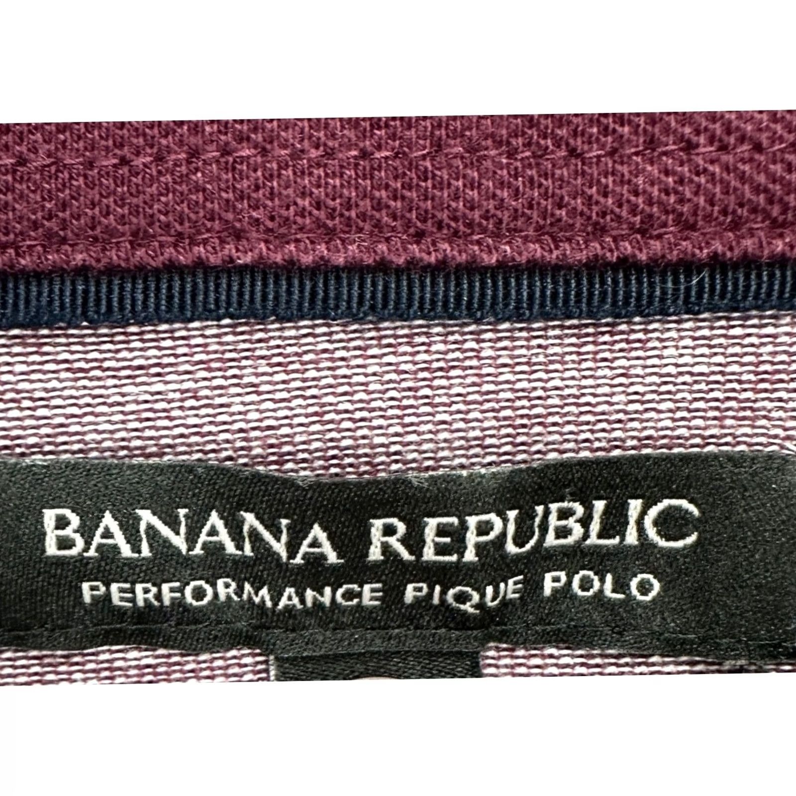 Banana Republic VINTAGE Banana Republic Polo Shirt Mens Large Maroon Rugby Performance Pique Short Sleeve Shirt Size US L / EU 52-54 / 3 - 4 Thumbnail
