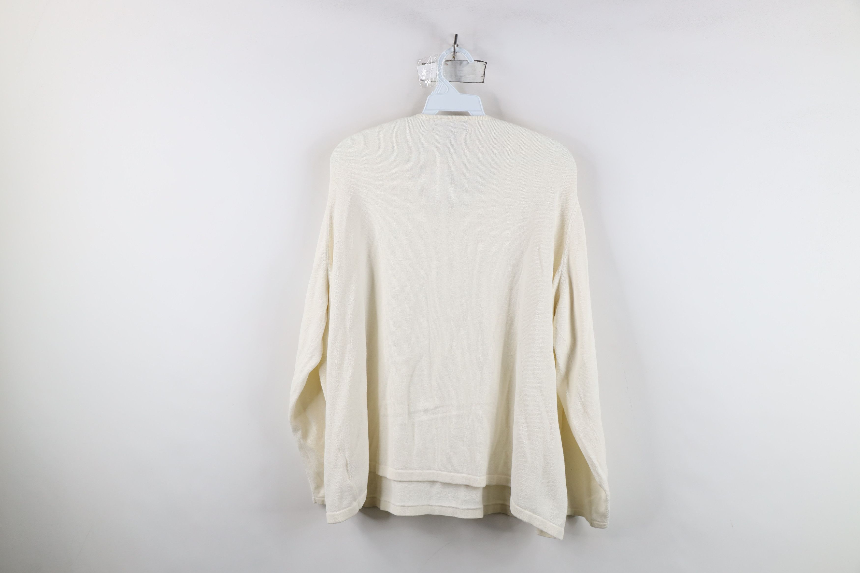 Lands' End Vintage 90s Lands End Lightweight Ribbed Knit Sweater Cream Size XXL / US 16-18 / IT 52-54 - 10 Thumbnail