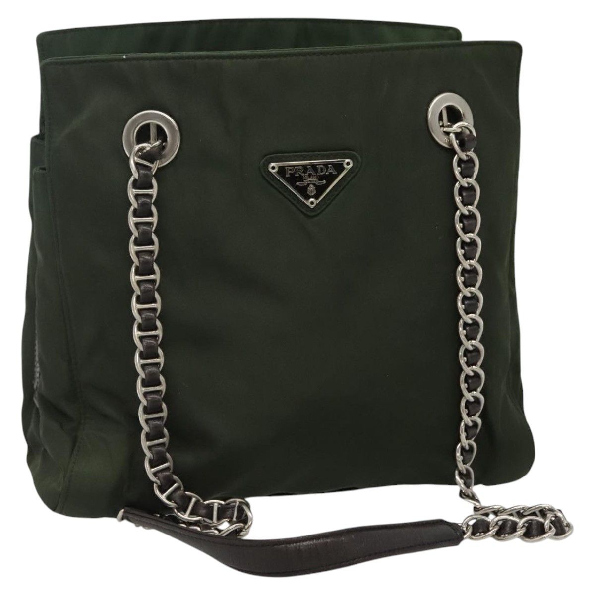 Prada Tessuto Khaki Synthetic Shoulder Bag (Pre-Owned) Size ONE SIZE - 1 Thumbnail