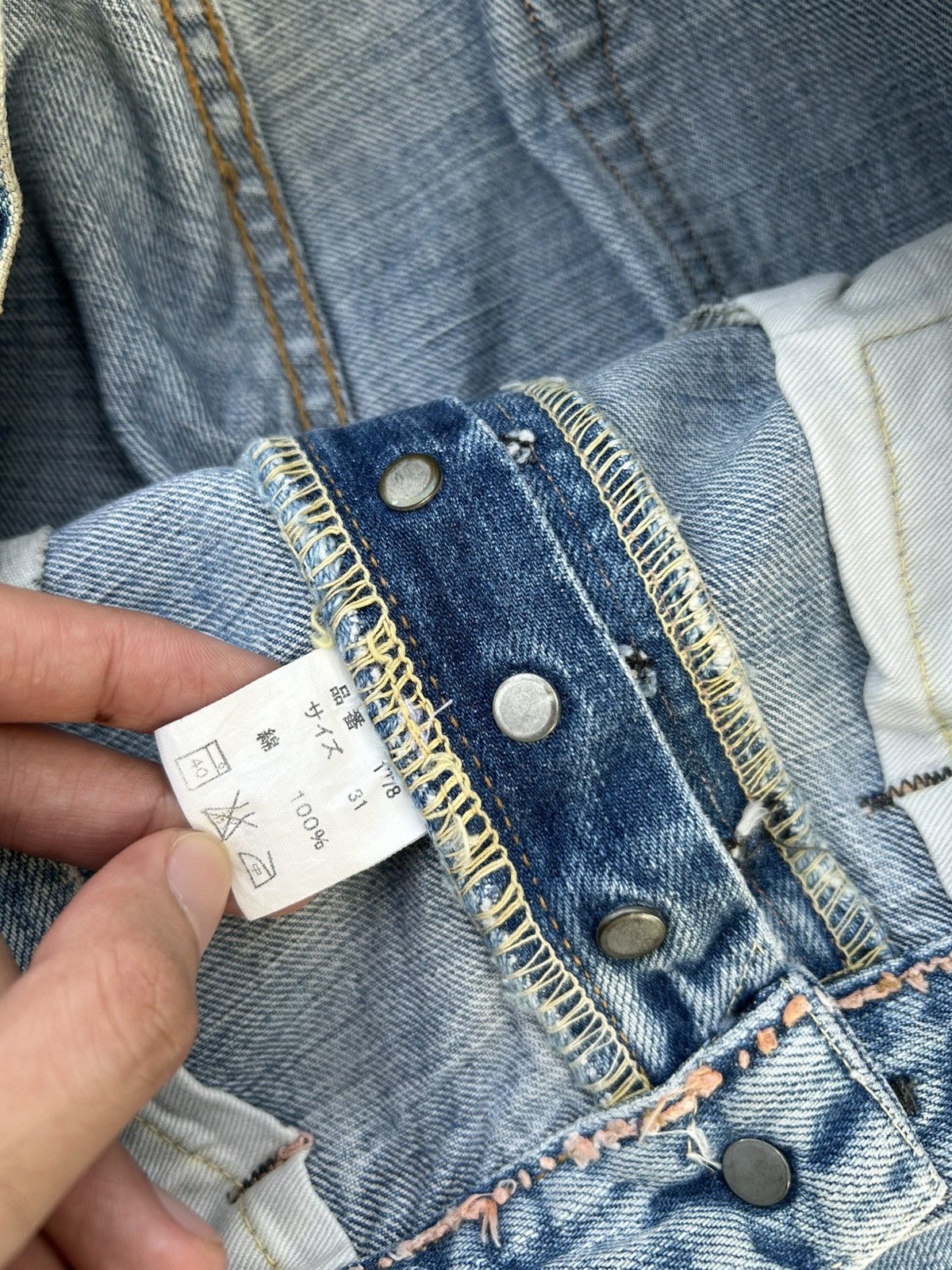 Kapital Thrashed Vintage Full Count Selvedge Repair Denim Jeans Size US 30 / EU 46 - 8 Thumbnail