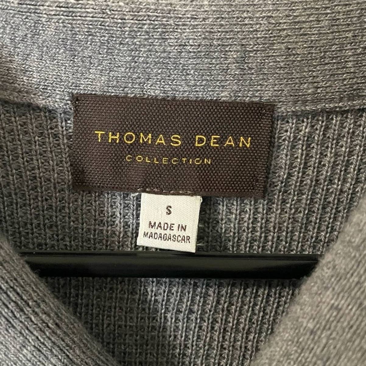 Thomas Dean Thomas Dean Merino Wool Shawl Collar Sweater Gray Small Size US S / EU 44-46 / 1 - 2 Thumbnail