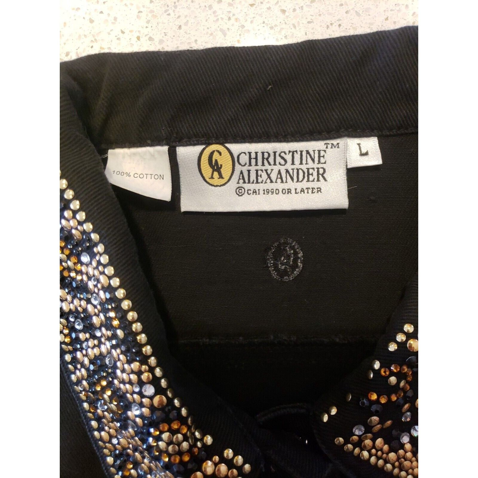 Vintage Christine Alexander Studded Jean Jacket Womens L Black Swaro Size L / US 10 / IT 46 - 12 Thumbnail