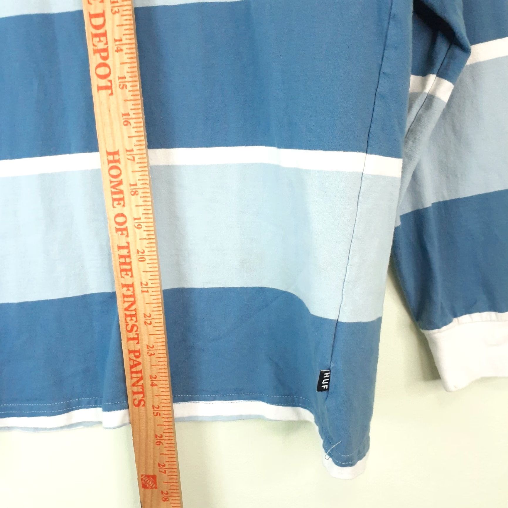 Huf HUF Worldwide Long Sleeve Striped T-Shirt Mens Medium Blue Size US S / EU 44-46 / 1 - 6 Thumbnail