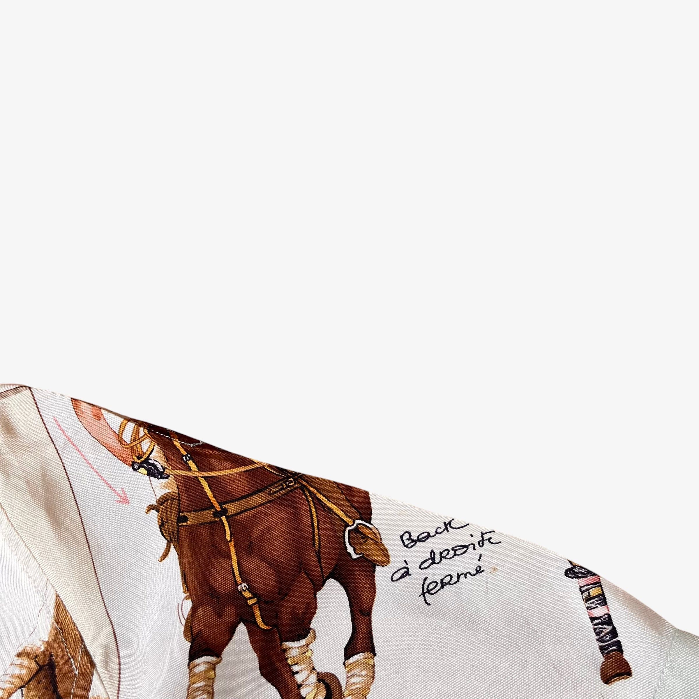 Hermes Vintage 90s Women's Hermes Equestrian Polo Player Silk Shirt Size S / US 4 / IT 40 - 7 Thumbnail