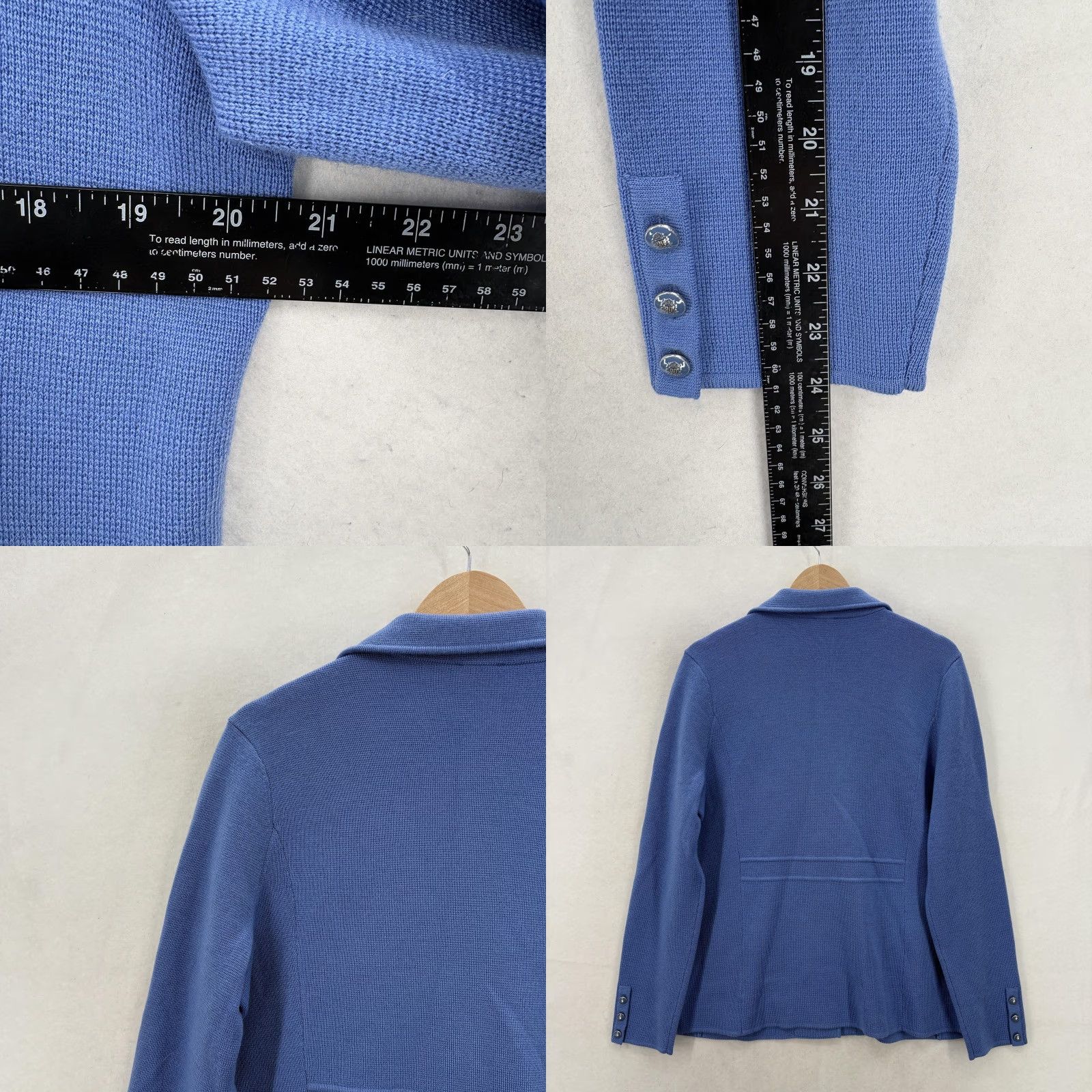 Talbots Talbots Cardigan Sweater Womens Large Blue 100% Merino Wool Knit Solid Pockets Button Classic Preppy Knit Style Fall Winter Size L / US 10 / IT 46 - 8 Thumbnail