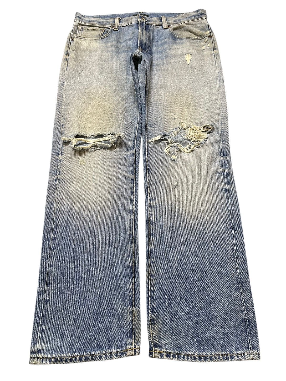 Japanese Brand Vintage Japanese Uniqlo Mud Faded Wash Distressed Jeans Size US 34 / EU 50 - 1 Thumbnail