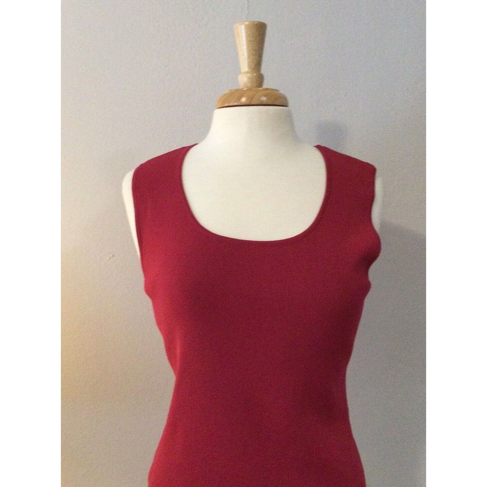 Chicos Chico's Design Red Rayon/Nylon Sleeveless Tank Top 2/L/12 Size L / US 10 / IT 46 - 2 Thumbnail