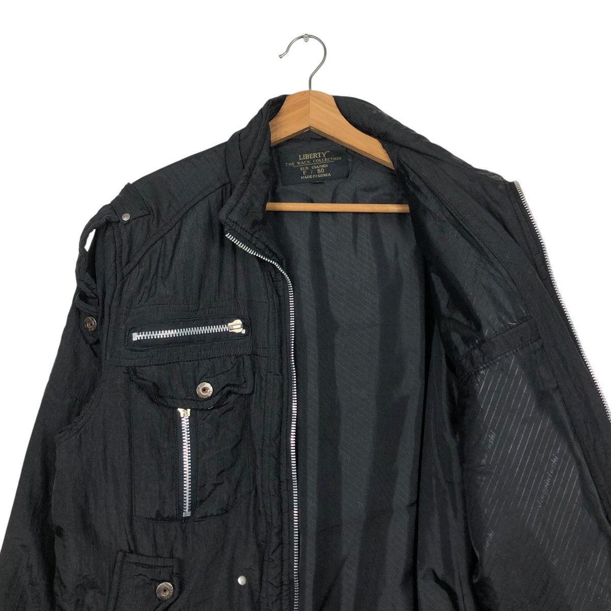 Japanese Brand 🔥VINTAGE BOMBER JACKET ICONIC BLACK BONDAGE LIBERTY Size US L / EU 52-54 / 3 - 14 Thumbnail