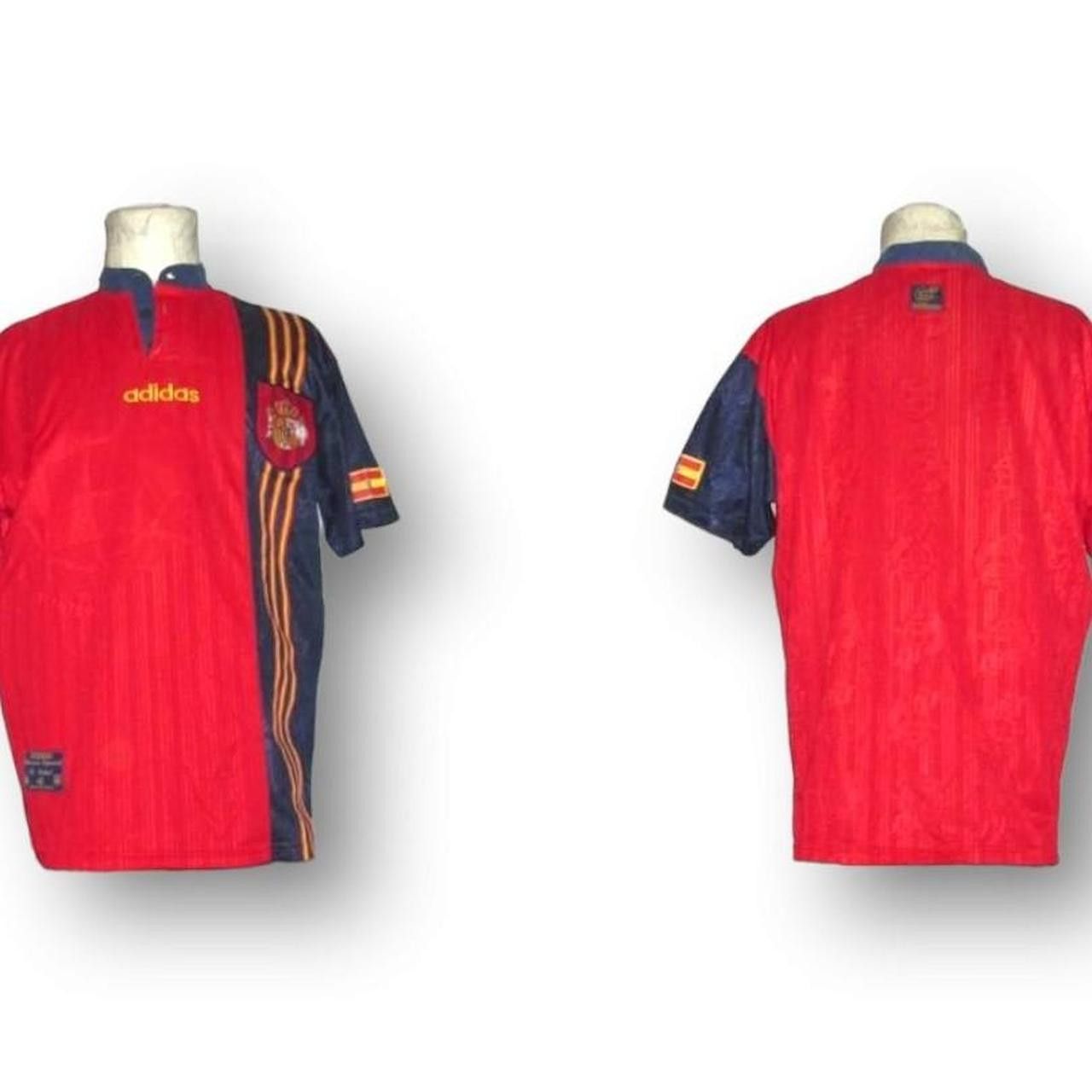 Adidas Spain 1996 1997 Euro Home Shirt Jersey international Size US XL / EU 56 / 4 - 3 Thumbnail