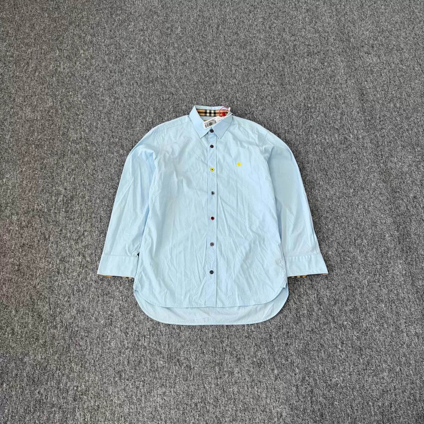 Burberry Burberry Light Blue Check Collar Casual LS Shirt S Size US S / EU 44-46 / 1 - 1 Thumbnail