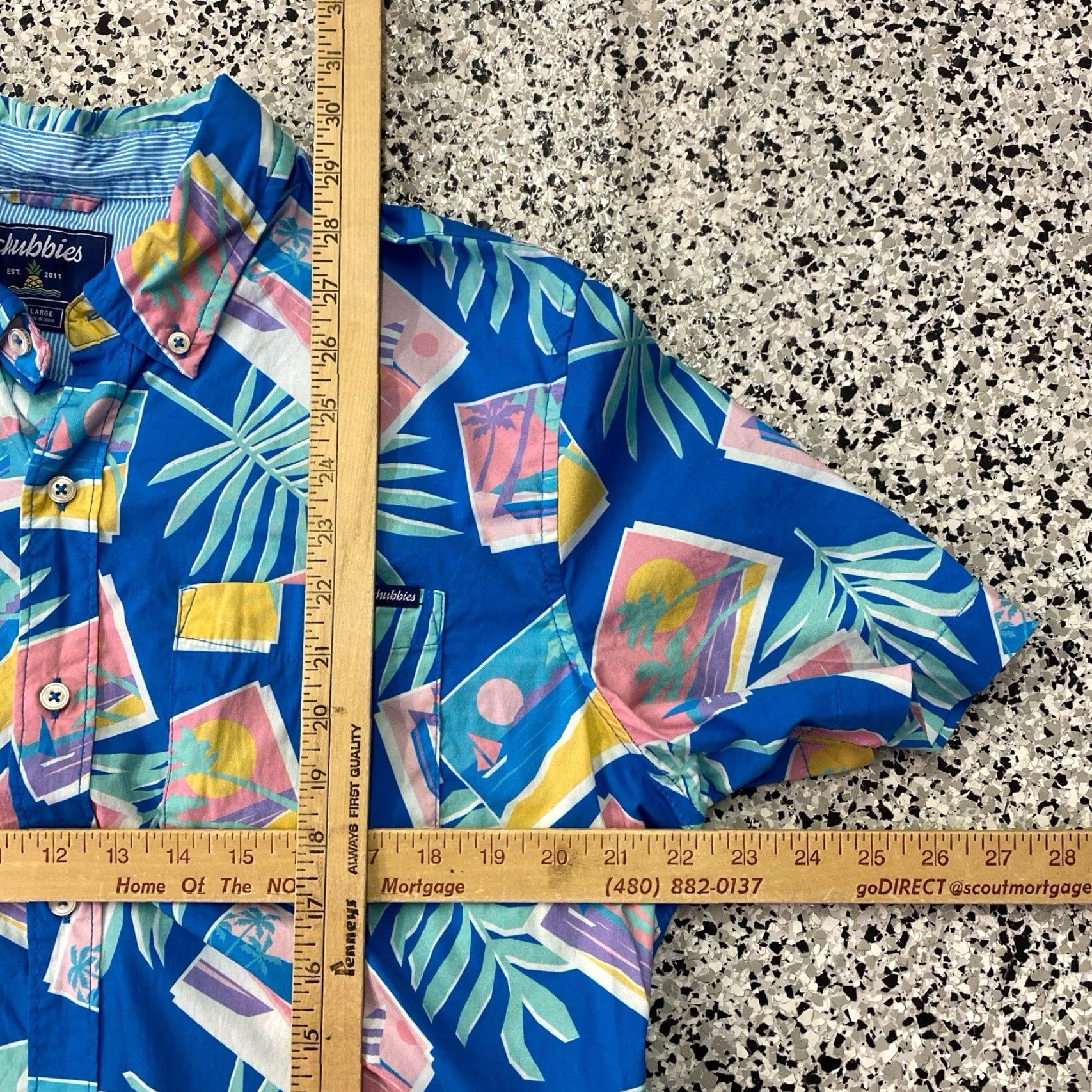 Chubbies Chubbies Shirt Blue Hawaiian Floral Short Sleeve Mens Large Tropical Aloha Beach Polo Size US L / EU 52-54 / 3 - 3 Thumbnail