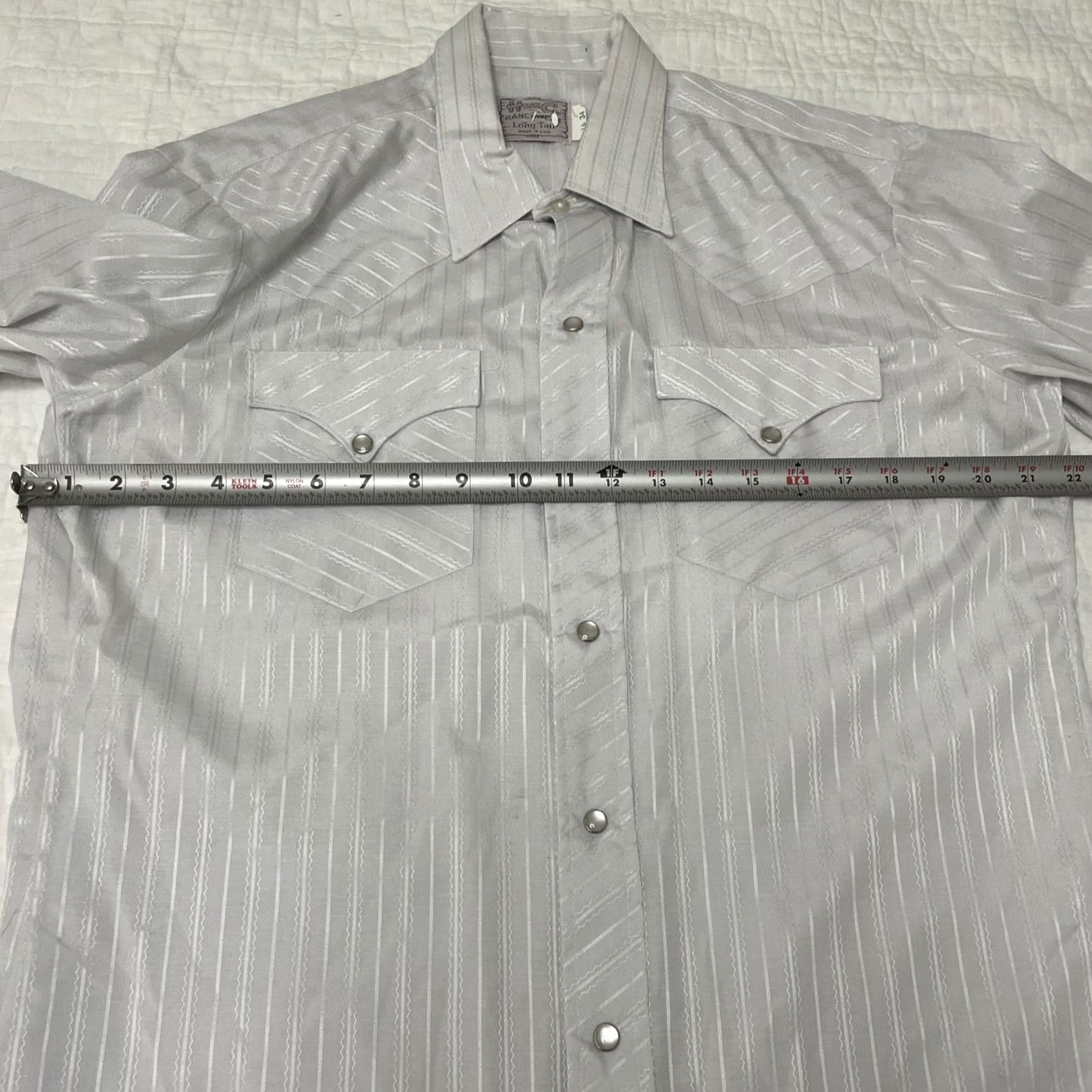 Vintage VINTAGE H Bar C Mr Longtail Western Shirt Long Sleeve 16 34 Mens White Grey Pearl Snap Western Mens Boys? Size US L / EU 52-54 / 3 - 7 Thumbnail