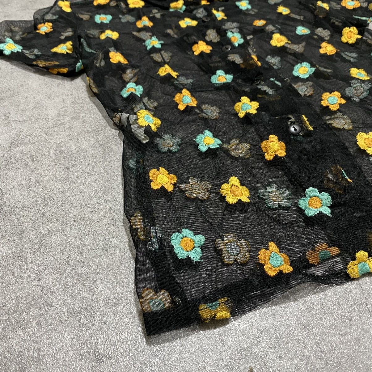 Sandro VINTAGE SANDRO FLORAL-APPLIQUÉ CAMP-COLLAR MESH SHIRT Size M / US 6-8 / IT 42-44 - 3 Thumbnail