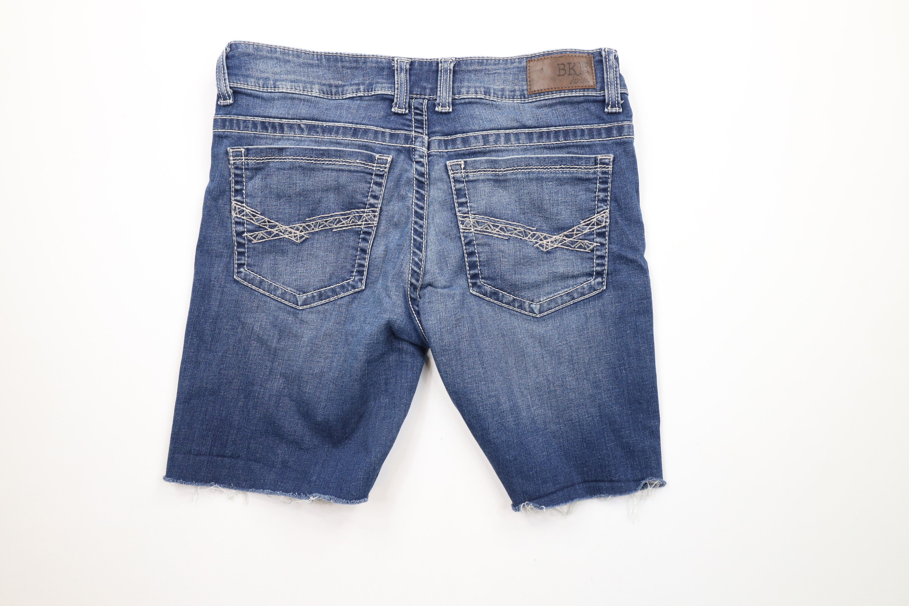 Vintage Buckle BKE Thick Stitch Cut Off Denim Jean Shorts Jorts Blue Size 31" - 8 Thumbnail