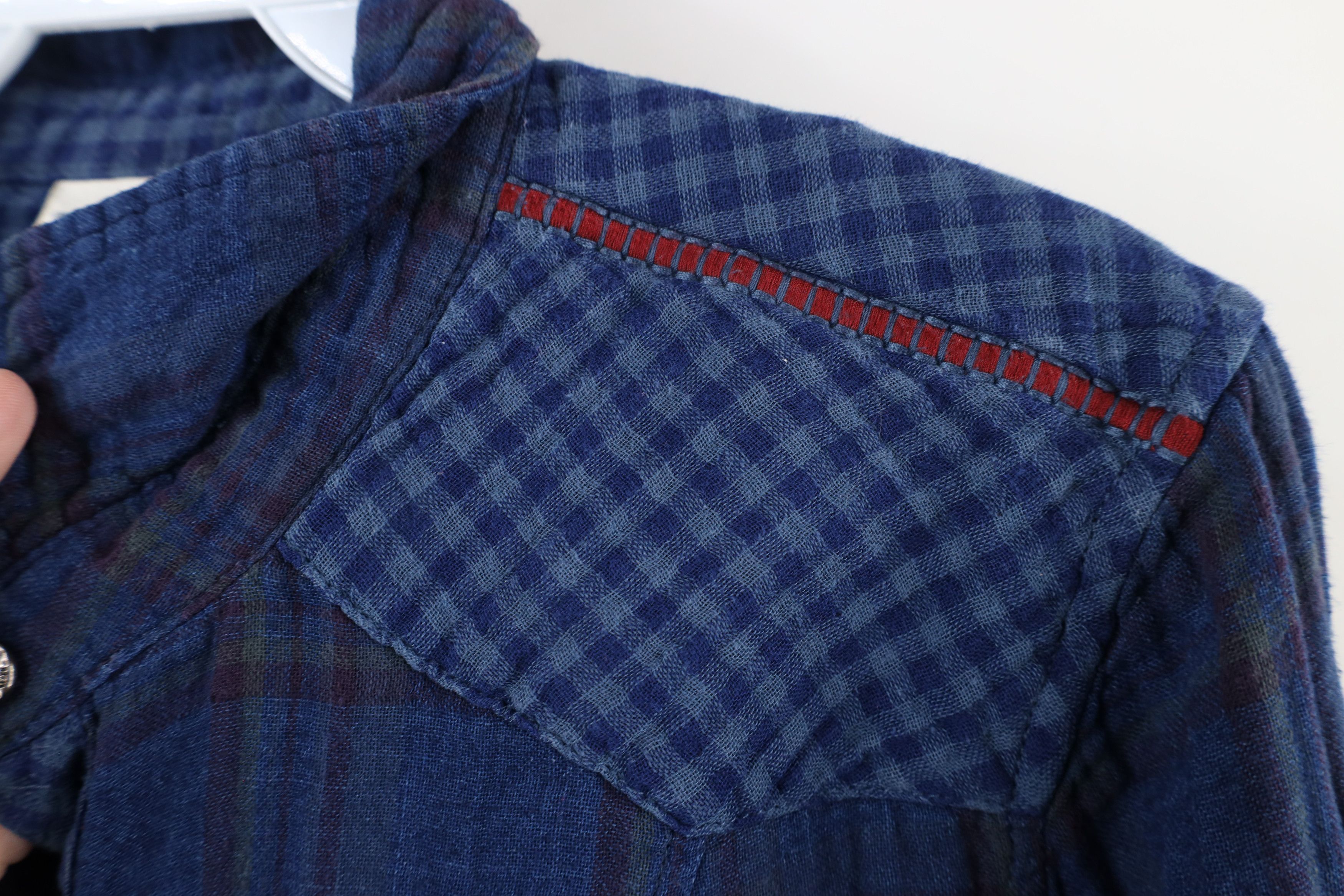 Harley Davidson × Vintage Vintage Harley Davidson Western Flannel Button Shirt Plaid Size L / US 10 / IT 46 - 6 Thumbnail