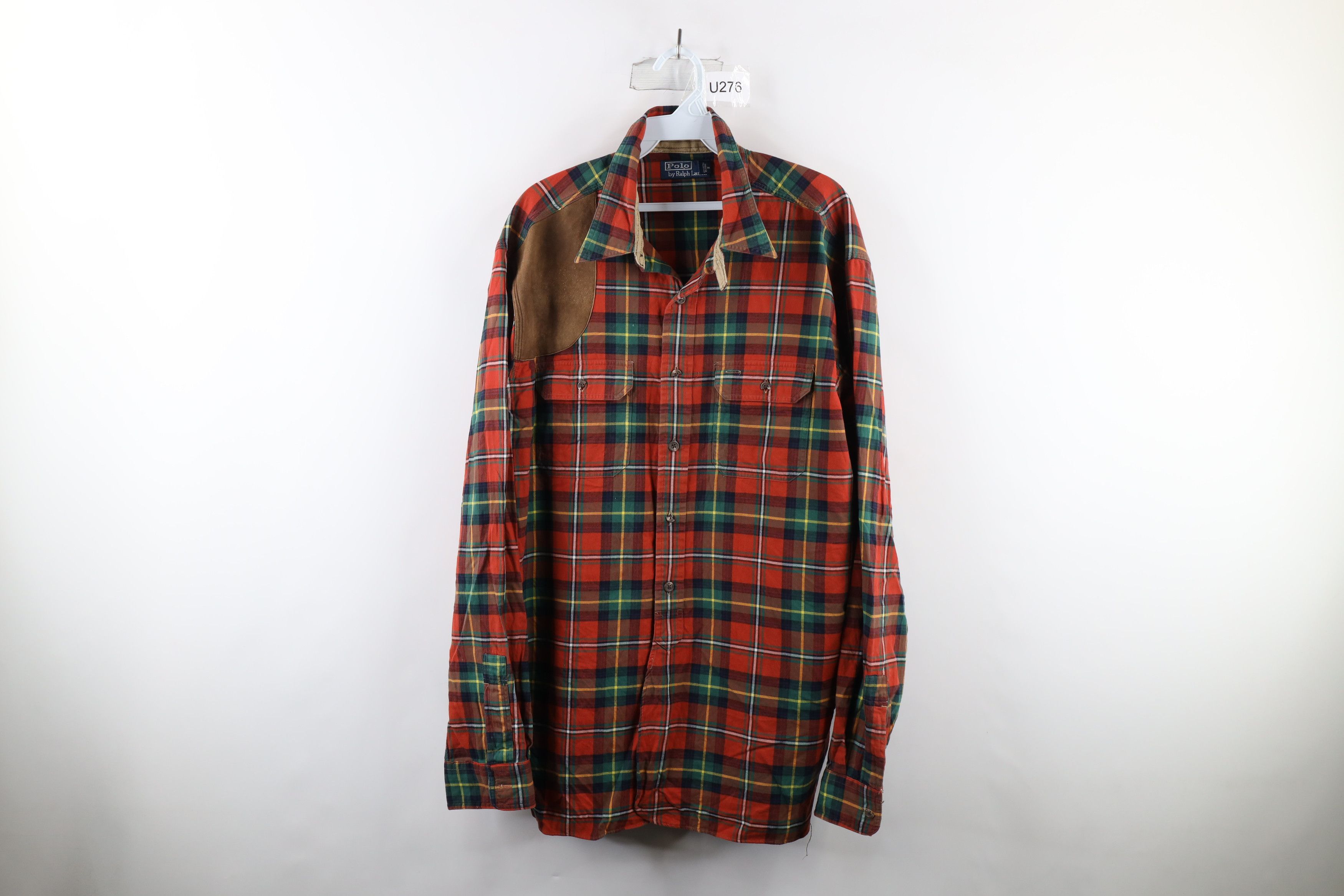 image of 90's Ralph Laurent Trim Flannel Shooting Button Shirt, Men's (Size Large)