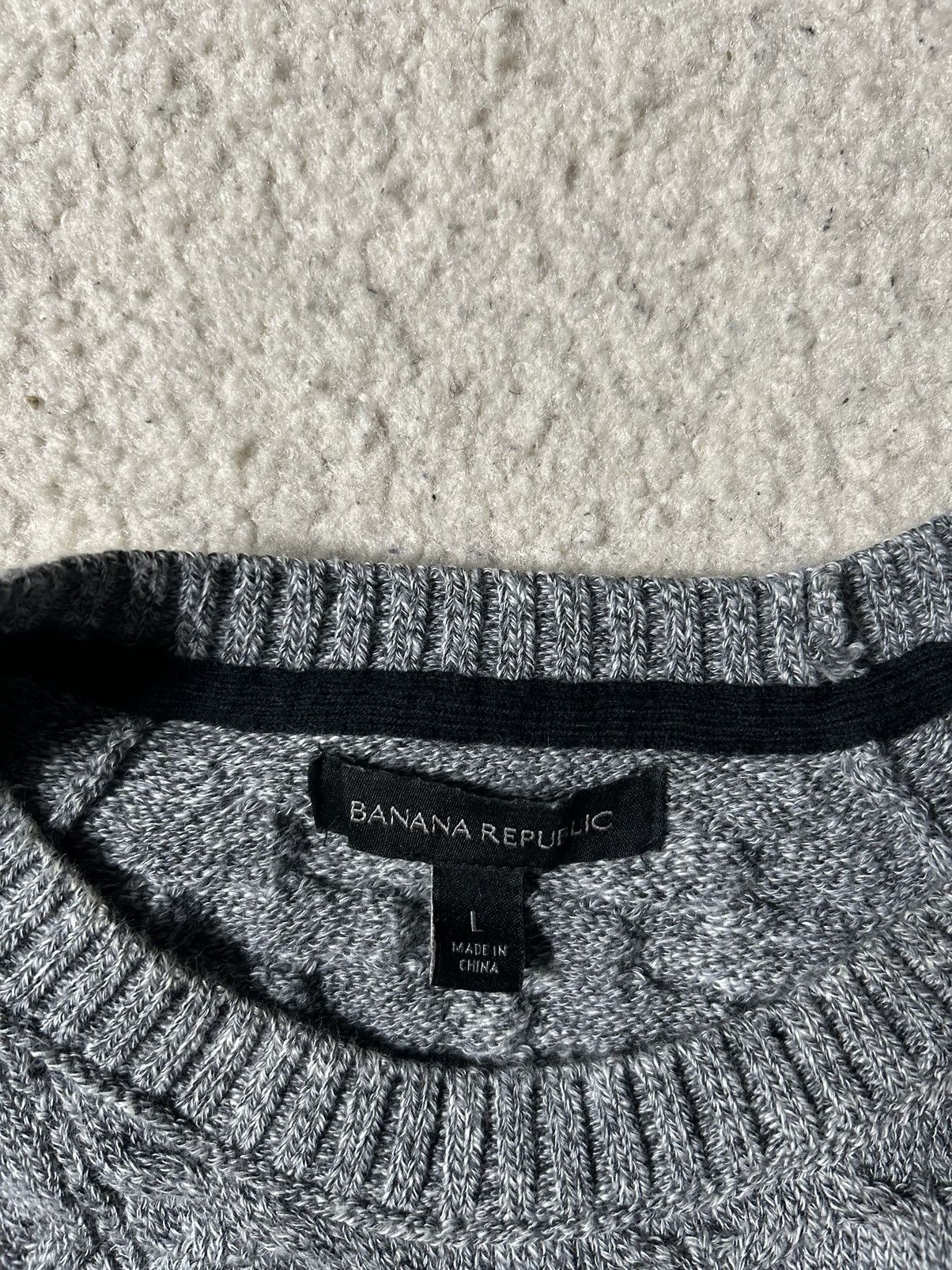 Banana Republic × Vintage Banana Rebublic Knit Sweater cropped Gray Size US L / EU 52-54 / 3 - 2 Thumbnail