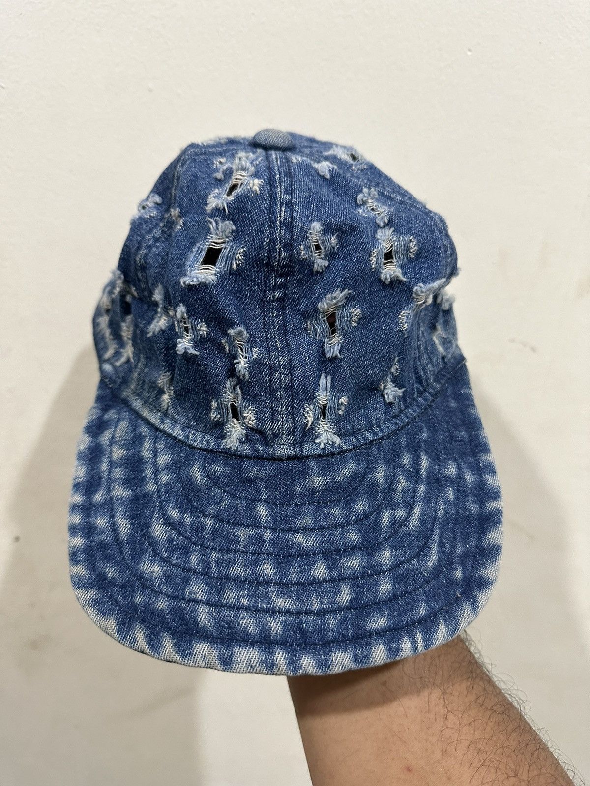 Vintage Distress Denim Hat Size ONE SIZE - 2 Thumbnail