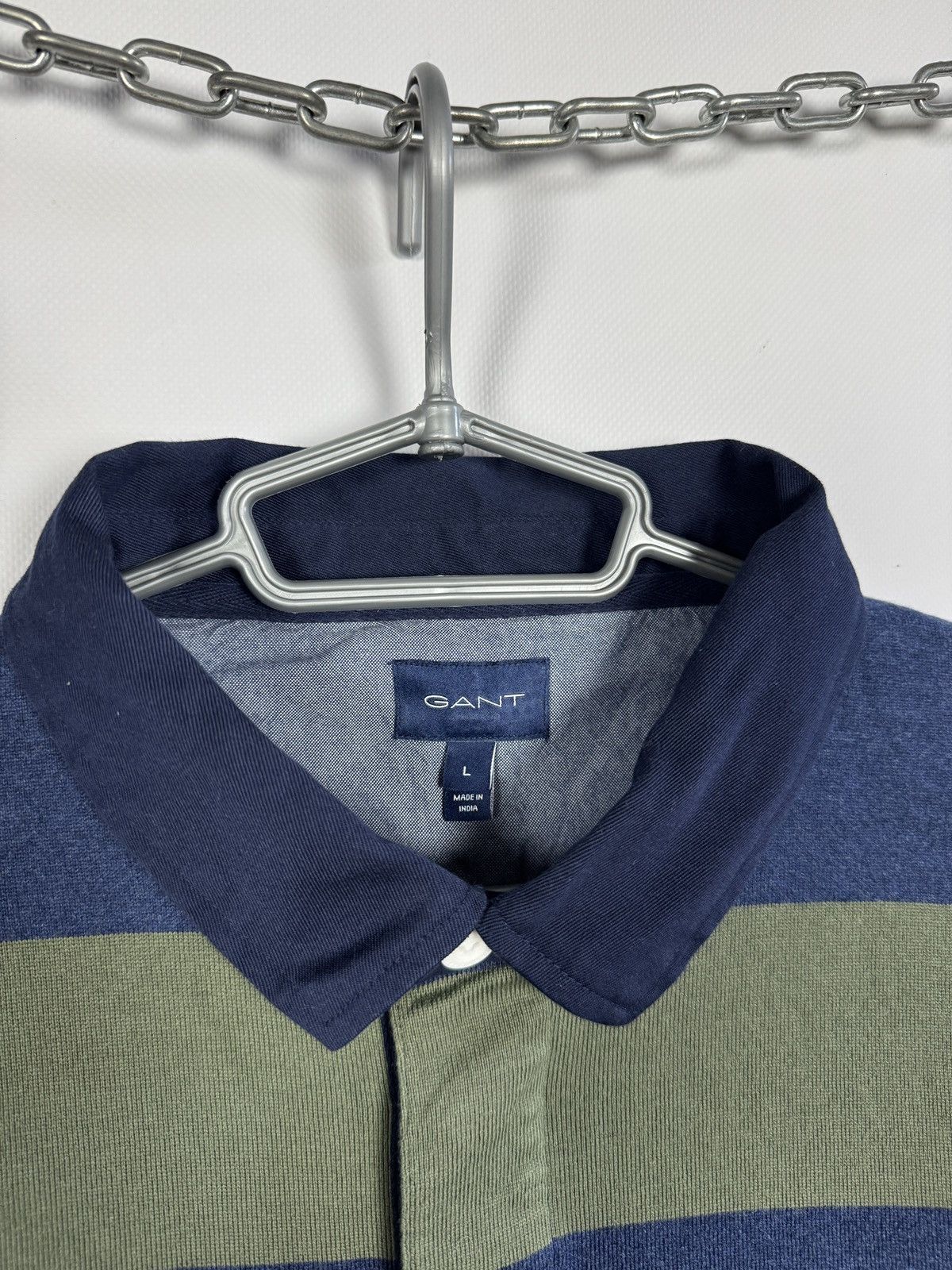 Gant GANT Polo Long Sleeve Striped Rugby Shirt Made in India Sz L Size US L / EU 52-54 / 3 - 8 Thumbnail
