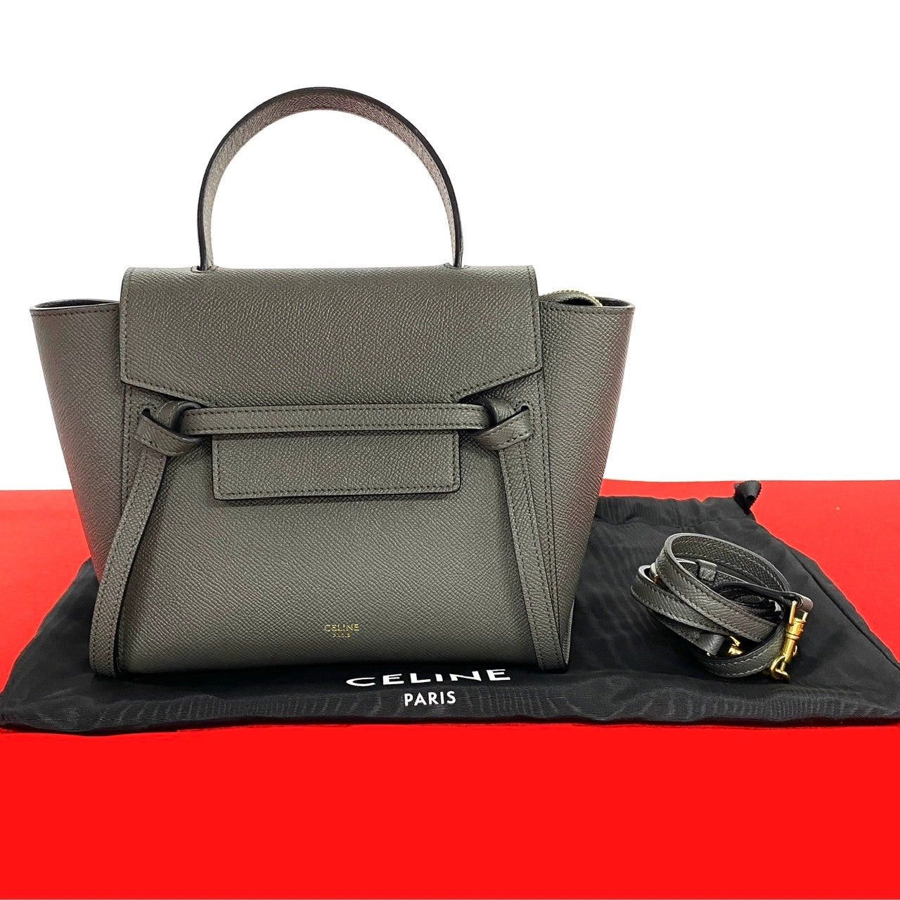 Celine Celine Shoulder Bag Gray Leather Size ONE SIZE - 1 Thumbnail