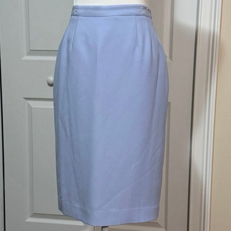 Kasper VTG Kasper ASL skirt suit sz 4 pale blue tailored embroidery Size S / US 4 / IT 40 - 4 Thumbnail