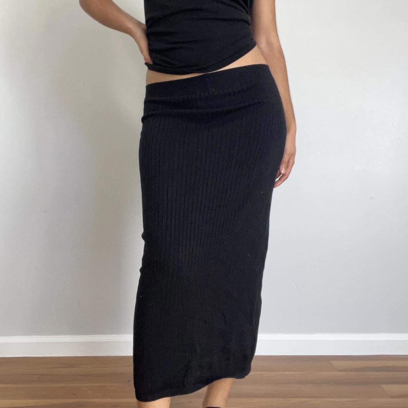 Free People Black ribbed maxi skirt #maxiskirt Size 26" / US 2 / IT 38 - 1 Thumbnail